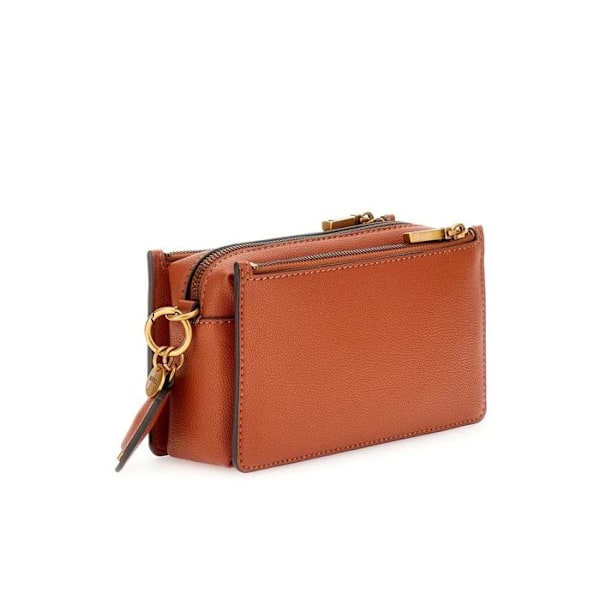 GUESS Axellång axelväska i brunt för kvinnor - Malva Status Crossbody Amber 280392 kastanj
