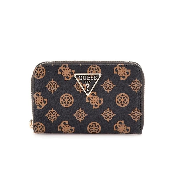 GUESS Tummanruskea ja vaaleanruskea naisten lompakko - Laurel Zip Around Wallet M Mocha Logo 286810 mörkbrun, ljusbrun