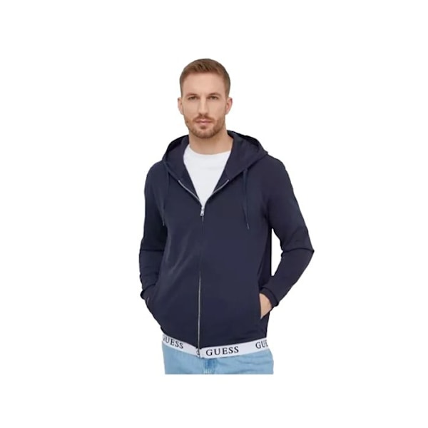Sweatshirt med lynlås og logo - Guess jeans - Mand Blå M