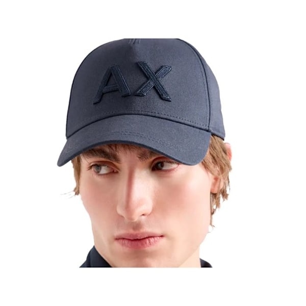 Armani Exchange Herrcasque Maxi Logotyp i Svart Bomull Svart Unik storlek