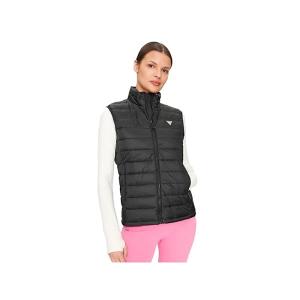 Doudoune uden ærmer Guess Kvinde Mini G Sort Polyester Svart S