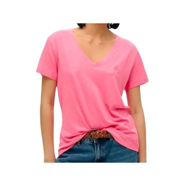 T-shirt Superdry Dam Slub Broderad Ros Coton - XS