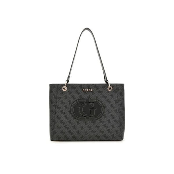 Strandtaske - Guess Jeans - Monogram - Sort - 25x26x10 cm - Lynlås SVARTAR