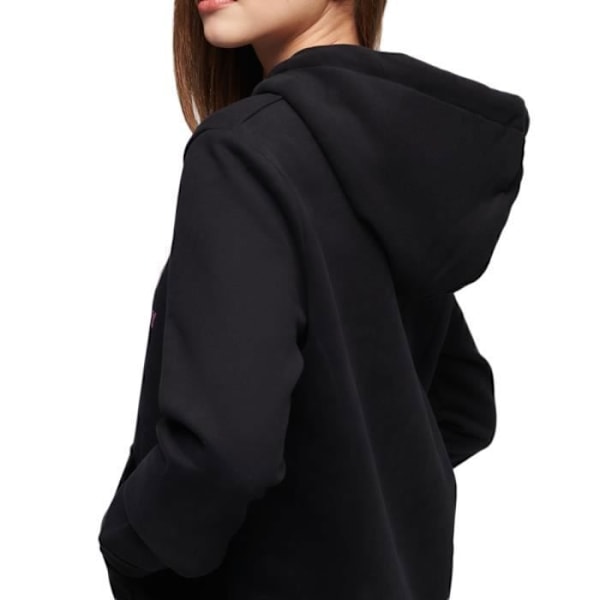 Sweatshirt med hætte i sort til kvinder Superdry pyntet Vl - SUPERDRY - Tøj - Lange ærmer - Hætte. Svart XS