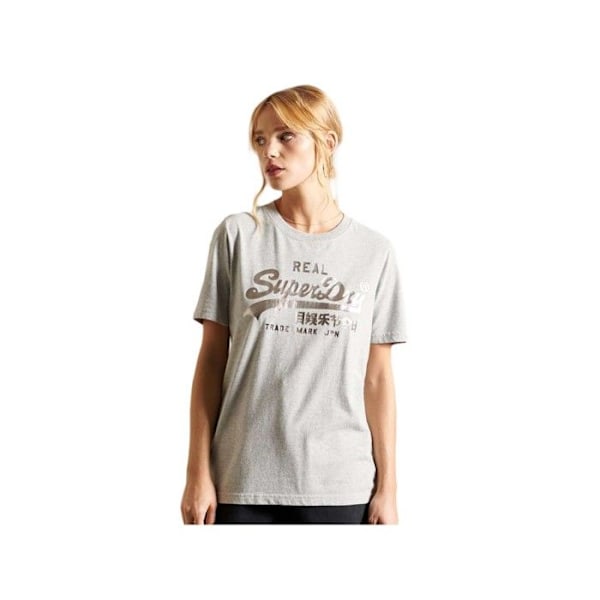 T-shirt Superdry Dam Realt vintage logotyp Grå Bomull Grå XS