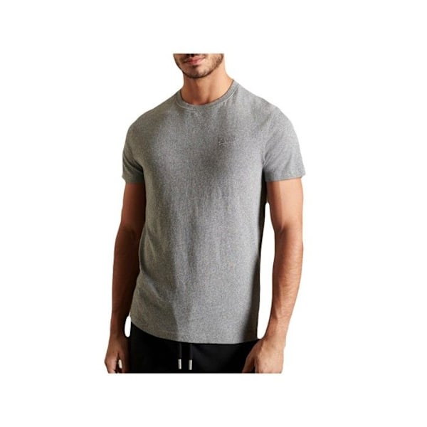 T-Shirt Herr - SUPERDRY - Grå melerad - Högkvalitativ ekologisk bomull - Korta ärmar Grått spräckligt XXL