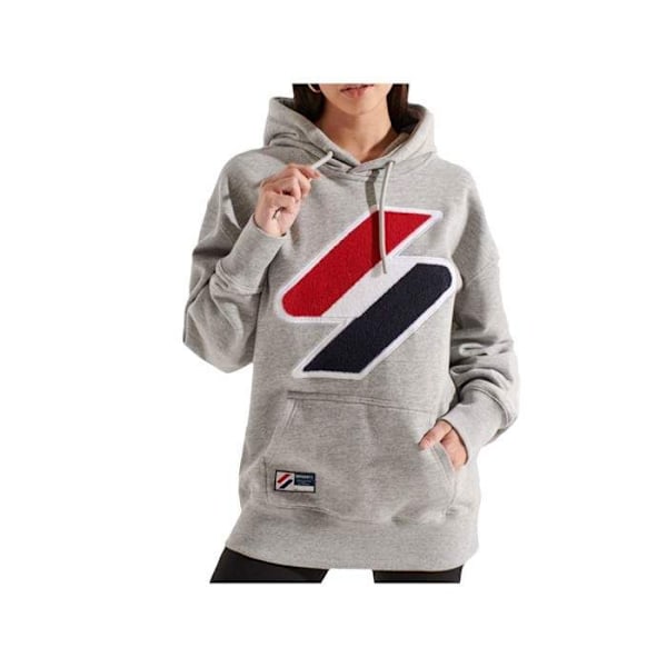 Sweat Superdry Dam Classic logotyp Grå Bomull Grå XS/S