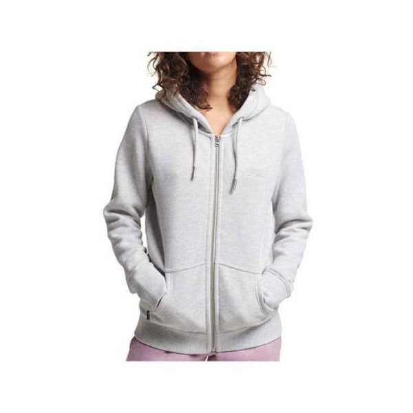 Vinterjakke Dame - SUPERDRY - ensfarvet - Lange ærmer - Lys grå Ljusgrått XS