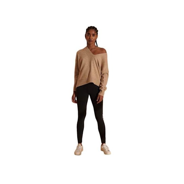 Legging Superdry Dame Logo elastisk Sort Bomuld Svart S