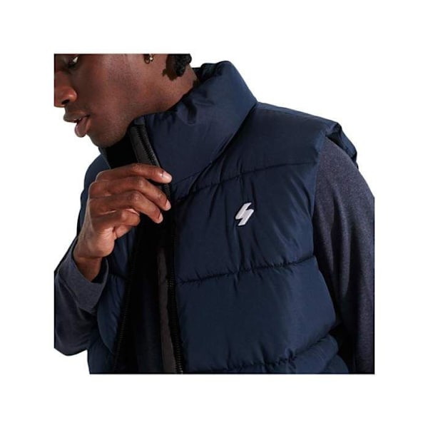 SuperDry Huppu Sport Puffer Veste Ilman Hihoja Blå S