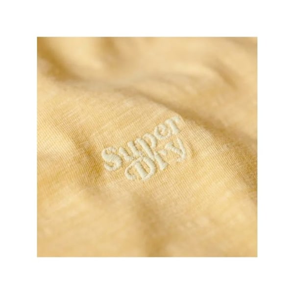 T-shirt til kvinder - SUPERDRY - Studios Slub Emb Vee Qlc - Gul - Cotton - Korte ærmer - V-hals Gul M