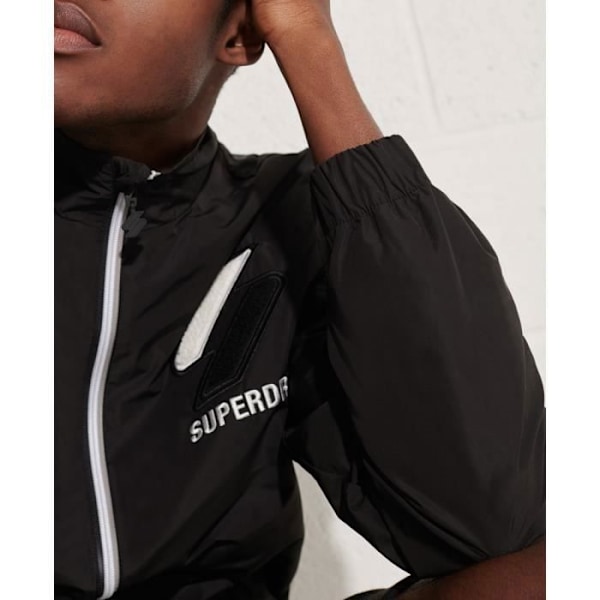 Superdry Track Jakke - Sort - Herre - Langærmet - Lynlås - Knaplukning lommer Svart M