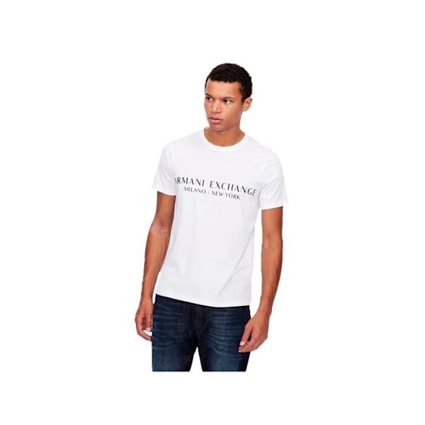 T-paita Miehet - ARMANI EXCHANGE - Valkoinen - Rintalogolla - Pyöreä kaula-aukko - Lyhyet hihat Vit M
