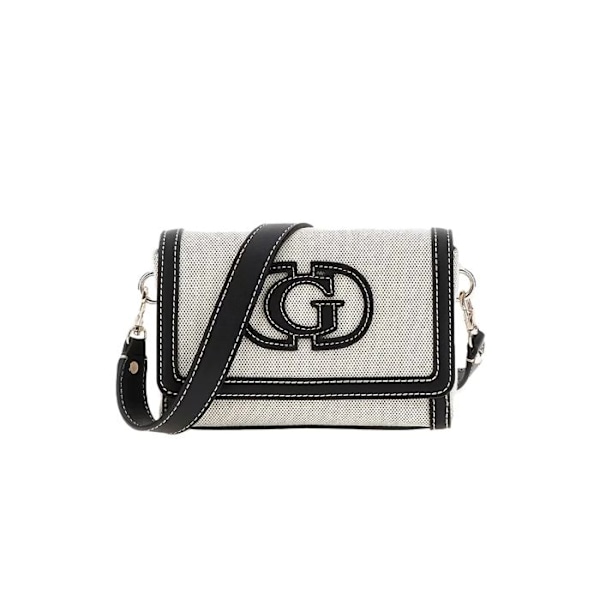 GUESS Axelväska med axelrem i kräm och svart för kvinnor - Sebina Flap Shoulder Bag Natural / Black 293478 kräm, svart