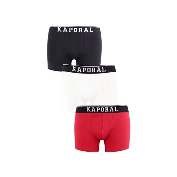 3 kappaleen Kaporal stretch-kangasta boxerit mustana, valkoisena ja punaista. - XL