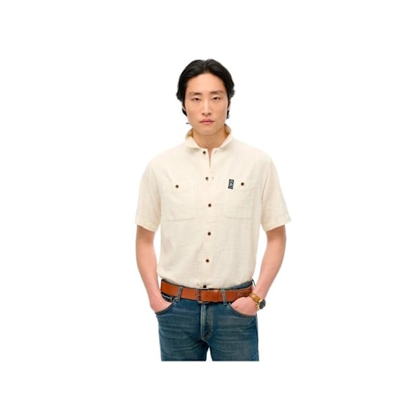 Superdry Herre Merchant Beige Bomuldsskjorte Beige XL