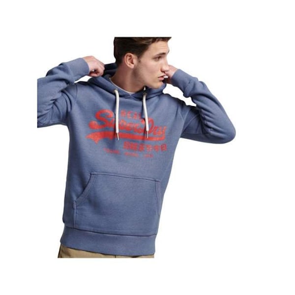 Sweat Superdry Herre meleret Vintage Logo Blå Rester Blå S