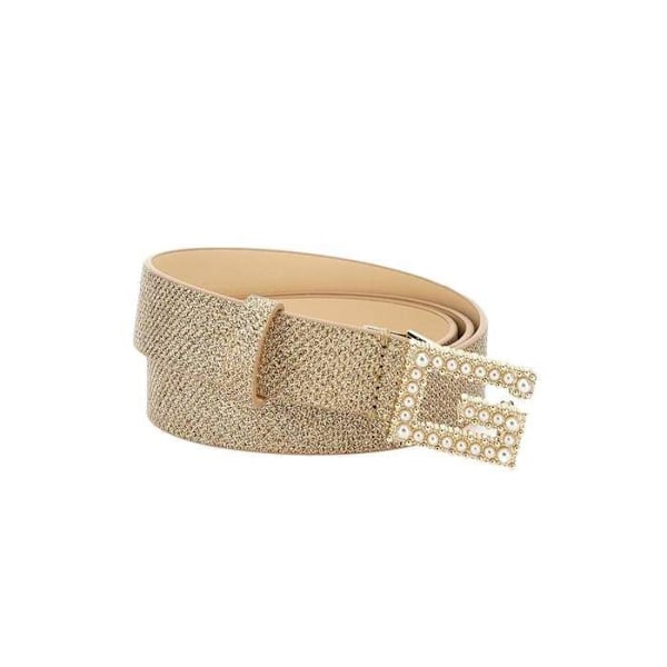 Guess dambälte strass svart läder Guld M