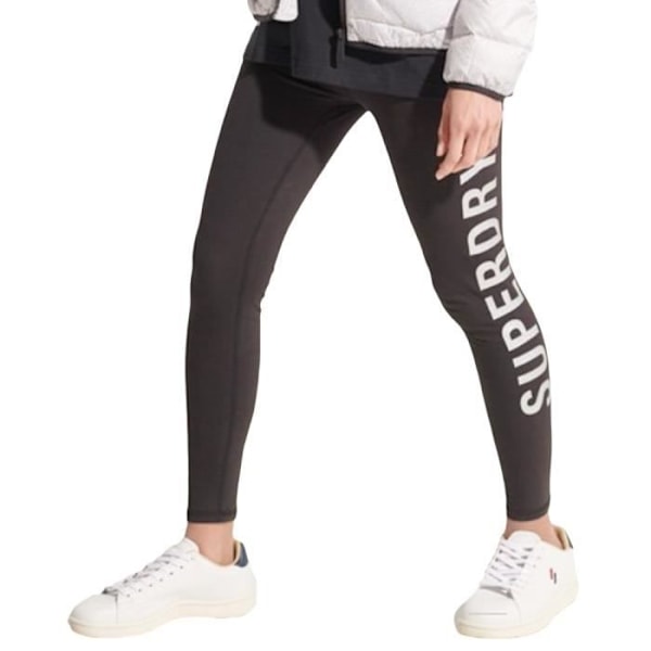 Leggings Superdry Dame Essentiel 7/8 Sort Polyester - XS