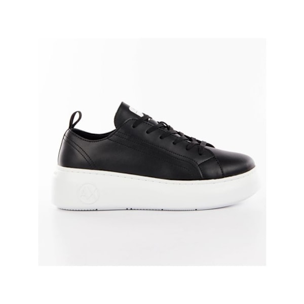 Sneakerplatform i læder til kvinder - ARMANI EXCHANGE - Sort - Snørebånd - Plateau