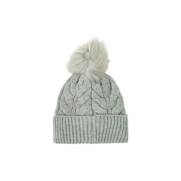 Mössa Gissa Dam pompom Grå Ull Grå jag