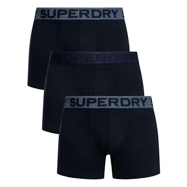 Lot av 3 boxers i ekologisk bomull - Superdry Blå jag