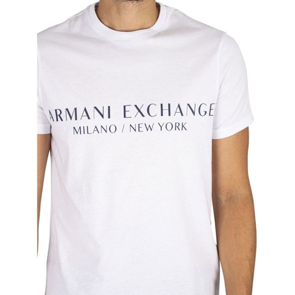 T-paita Miehet - ARMANI EXCHANGE - Valkoinen - Rintalogolla - Pyöreä kaula-aukko - Lyhyet hihat Vit XL
