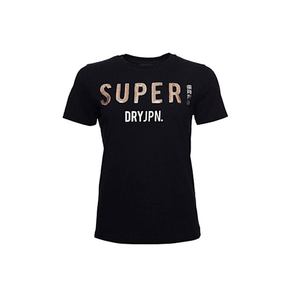 T-shirt Superdry Dame Jpn Paillette sort Coton Svart XS
