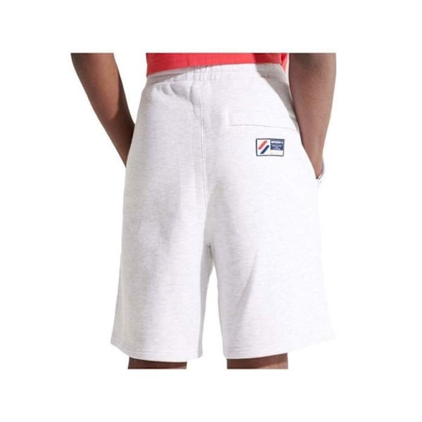 Sportstyle-applikoidulla kuviolla varustettu shortsi Superdry - jäävuorenvalkoinen mélange Glaciär vit fläckig XL