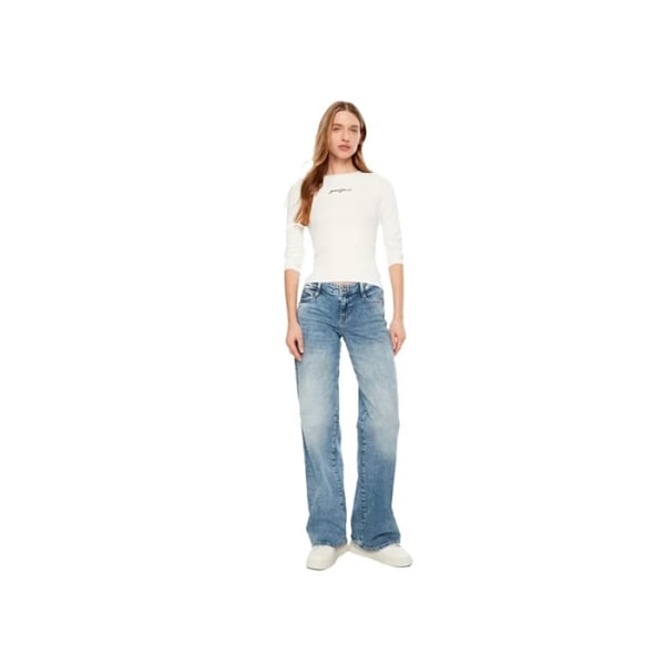 T-shirt Guess Dam Regular G Vit Bomull Vit M