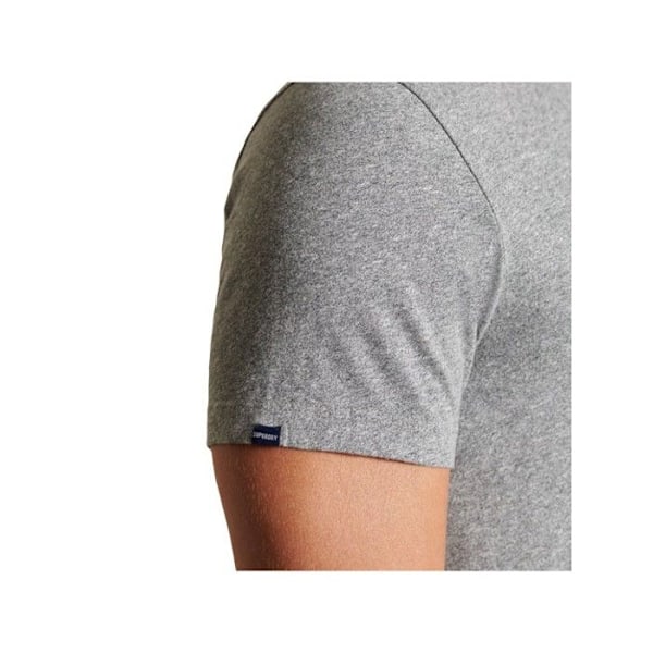 T-Shirt Herr - SUPERDRY - Grå melerad - Högkvalitativ ekologisk bomull - Korta ärmar Grått spräckligt XXL