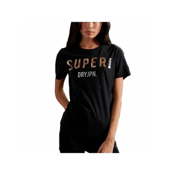 T-shirt Superdry Dame Jpn Paillette sort Coton Svart XS