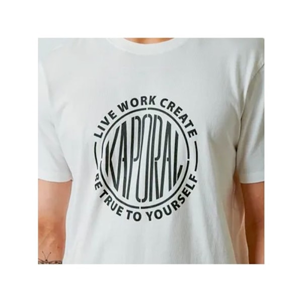 KAPORAL - Vit T-shirt för Herr 100% bomull BOUNS - M