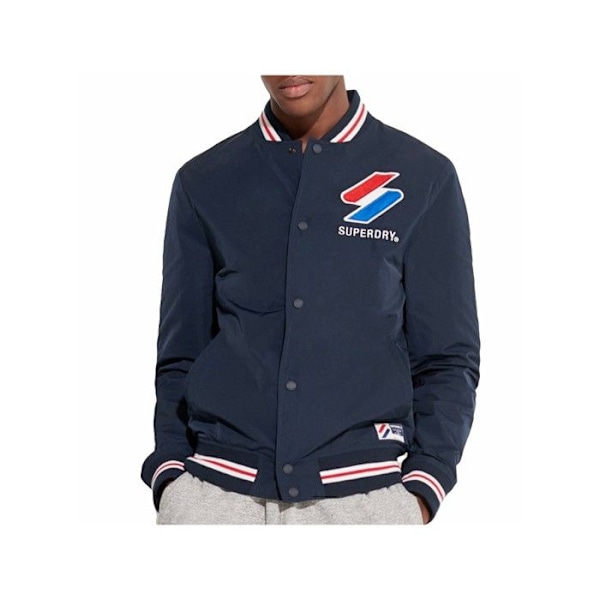 Superdry Varsity Jacka - Blå - Herr - Långärmad - Broderad logotyp Eclipse Marinblå S