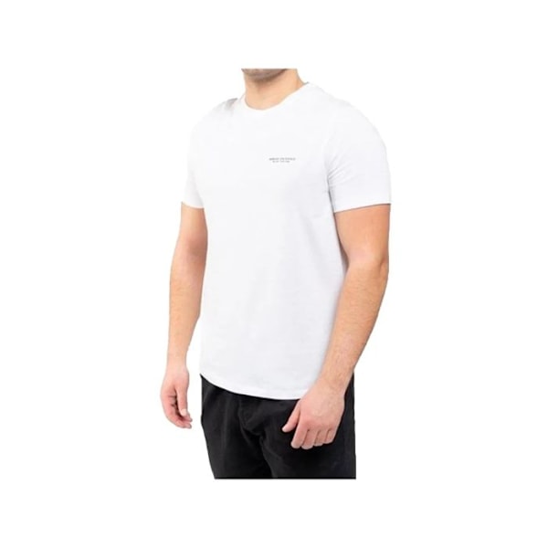 Armani Exchange miesten t-paita - Valkoinen - Rintalogo - Kontrastisia yksityiskohtia Vit XL
