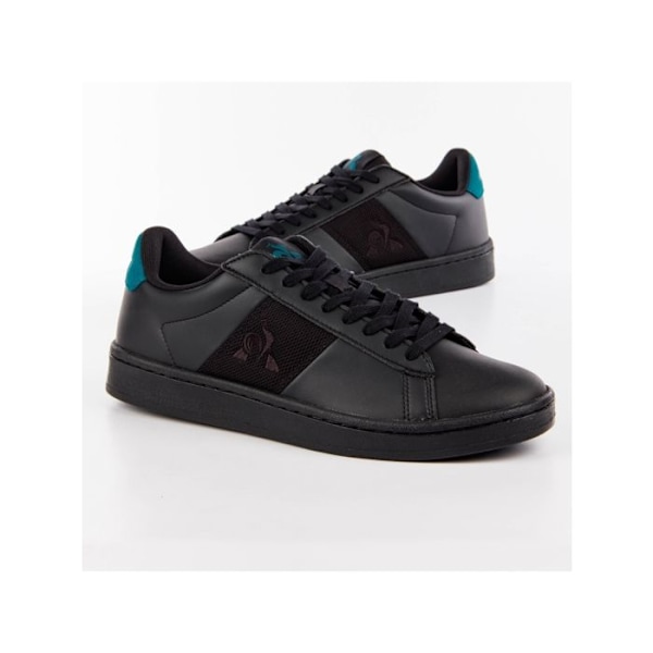 Klassiske bløde trikolore sneakers Le Coq Sportif - Sort - Unisex - Snørebånd - Flad - Læder Sort/havblå koral 43