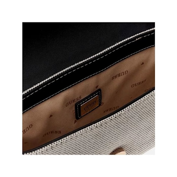 GUESS Axelväska med axelrem i kräm och svart för kvinnor - Sebina Flap Shoulder Bag Natural / Black 293478 kräm, svart