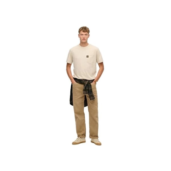T-paita lyhyet hihat Kontrastitikkaus taskupaita bge - Superdry Beige S