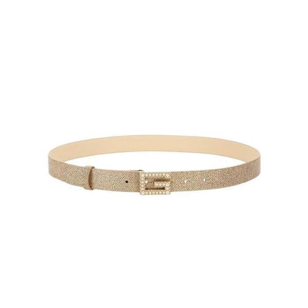 Guess dambälte strass svart läder Guld M