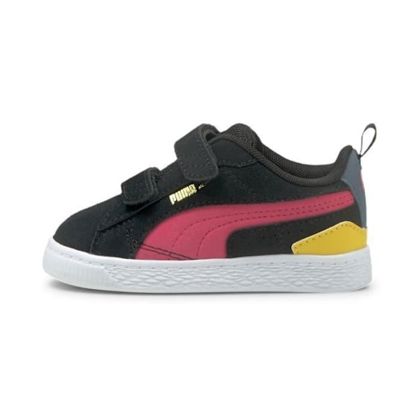Puma Suede Bloc LF V - lasten koripallokengät - musta/ruusunpunainen Sort/lyserød paradis 21