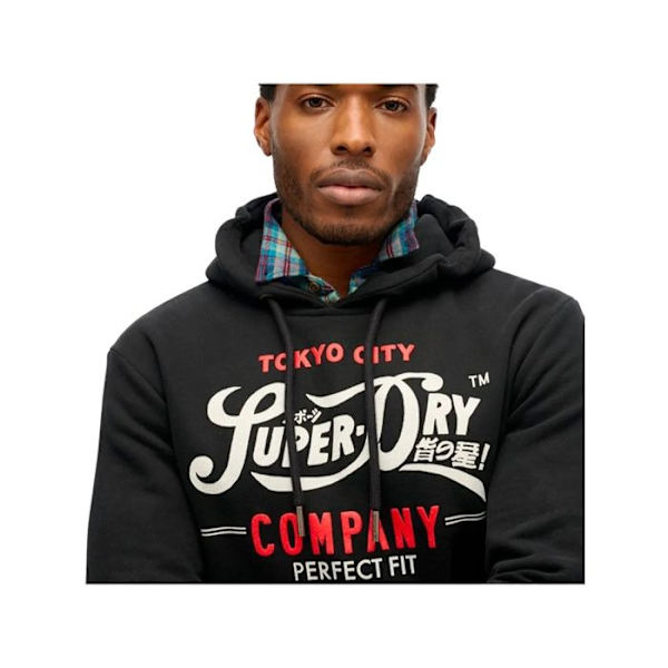 Superdry Miesten Perfect Fit Script Musta Puuvilla Svart S