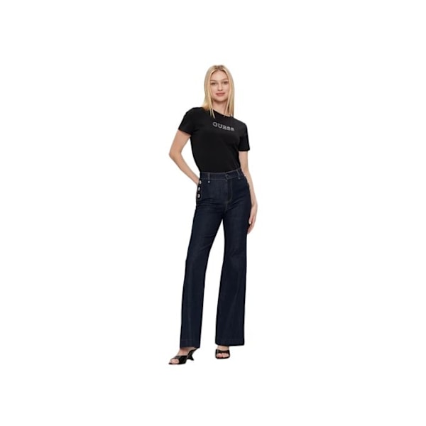 T-shirt med uni logo og nitter - Guess jeans - Dame Svart XS