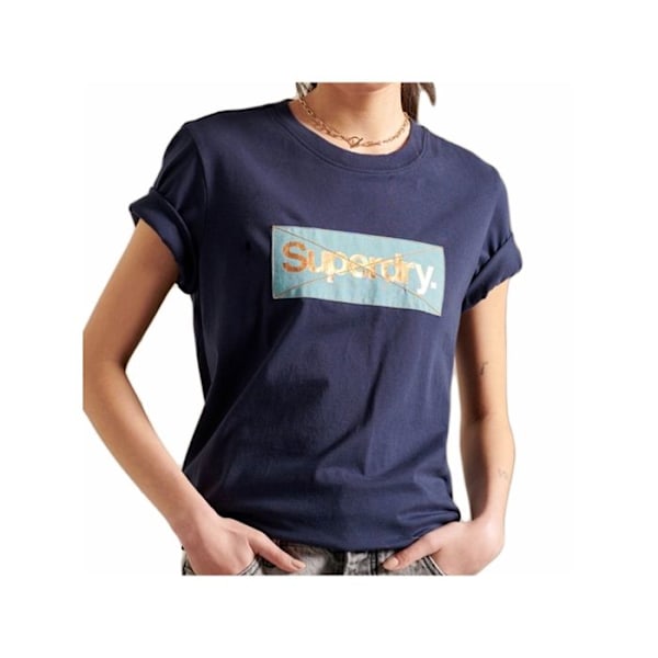 T-shirt Superdry Dame Cl platinblå Bomuld Blå S