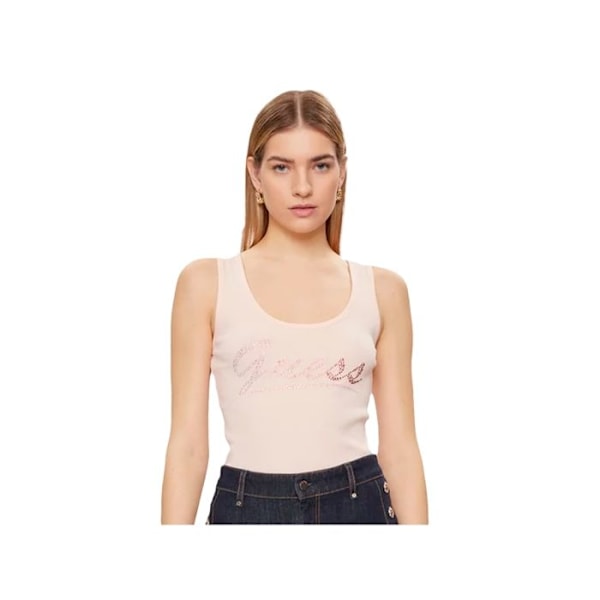 Guess Kvinde Top med Rhinsten Rosa Cotton Rosa XS