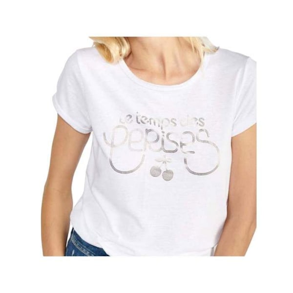 T-shirt til kvinder Le Temps Des Cerises Basitrame 1211 hvid rund hals kortærmet Vit XS