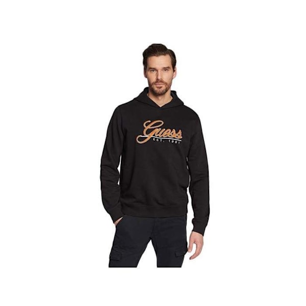 Huvtröja med broderad logotyp - Guess jeans - Herr Svart jag