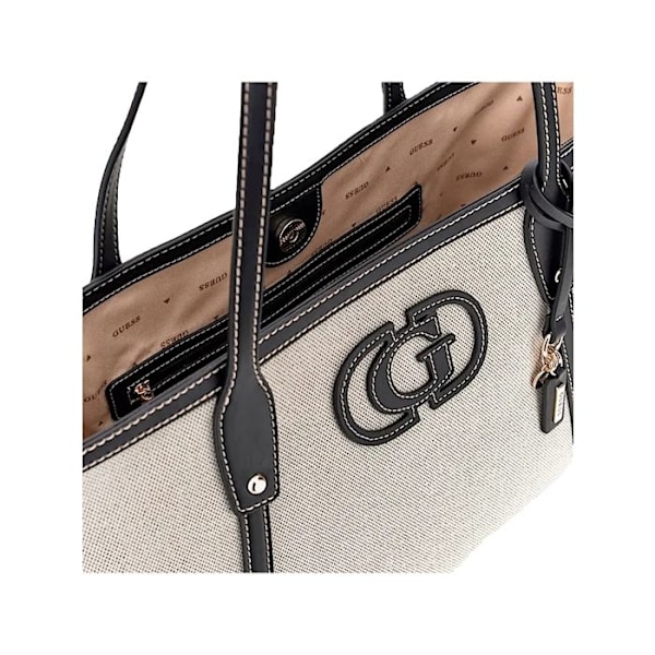 Axelväska - GUESS - Sebina Tote Bag - Grädde / Svart - 47x25x15 cm - Kvinna kräm, svart