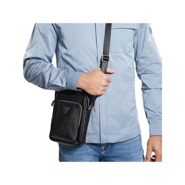Sacoche Guess Mand Saffiano Sort Syntetisk Svart