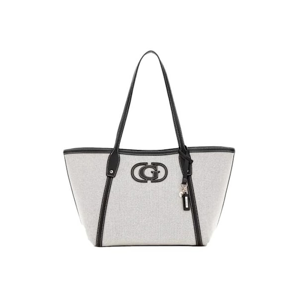 Axelväska - GUESS - Sebina Tote Bag - Grädde / Svart - 47x25x15 cm - Kvinna kräm, svart