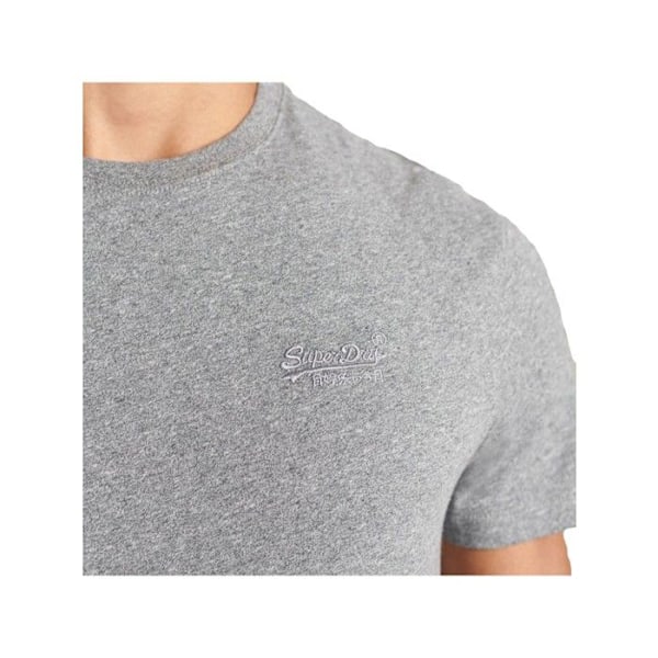 T-Shirt Herr - SUPERDRY - Grå melerad - Högkvalitativ ekologisk bomull - Korta ärmar Grått spräckligt XXL